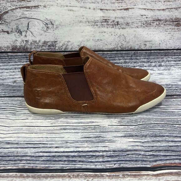 Frye Melanie Chelsea Slip On Boots Brown Leather Shoes, Women’s Size 8.5 - Picture 1 of 9
